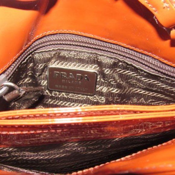 Prada Vintage Red Patent Leather And Pink Suede Designer Satchel Purse - Picture 9 of 11